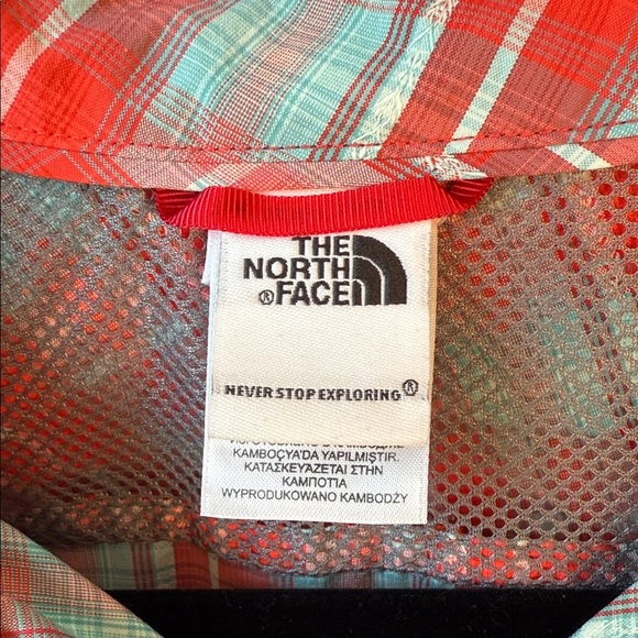 The North Face Red and Gray Vapor Wicking Checkered Women’s Shirt - Picture 2 of 5